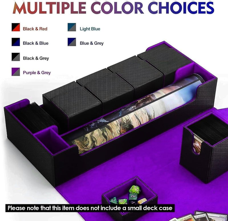 Scimi Premium Trading Card Storage Case TCG Deck Box Holds 800+ Sleeved Cards for MTG, YuGiOh, Uno, Sport with Strong Magnet Closure (Black & Purple) - Image 2